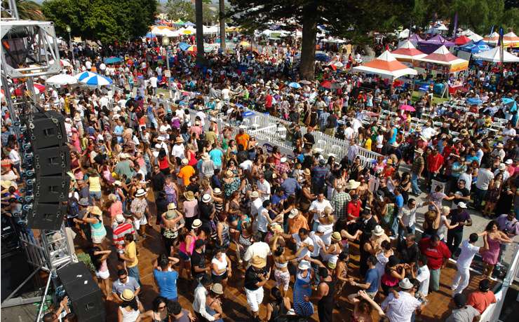 Aerial view of the dance floor