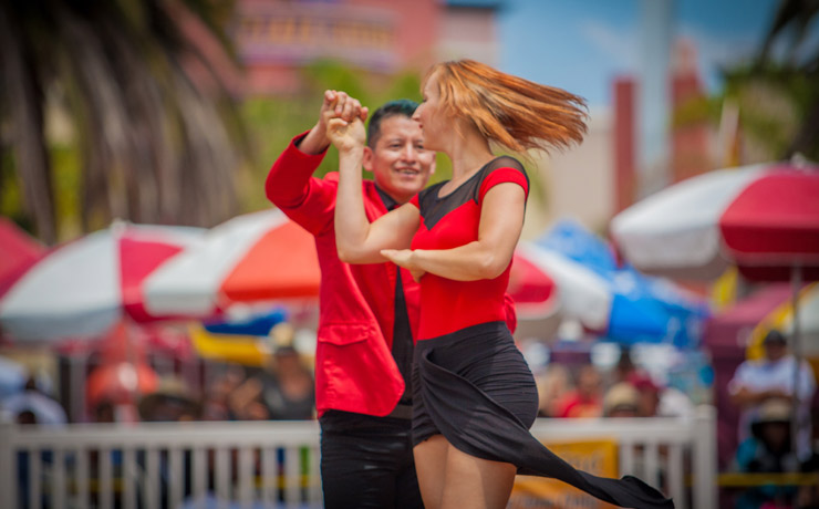 Salsa Dancers on dance floor